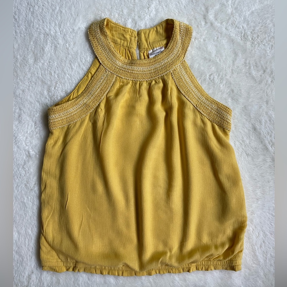 Abercrombie Kids Yellow Gauze Halter Tank